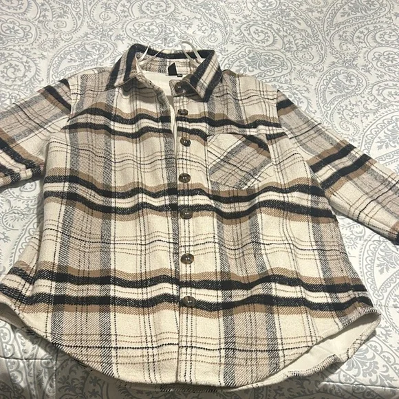 Windsor Plaid Varsity Jacket in Cream and Brown - Picture 1 of 8